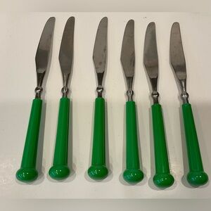 LOT of VINTAGE OXFORD HALL GREEN- MADE IN JAPAN FLATWARE